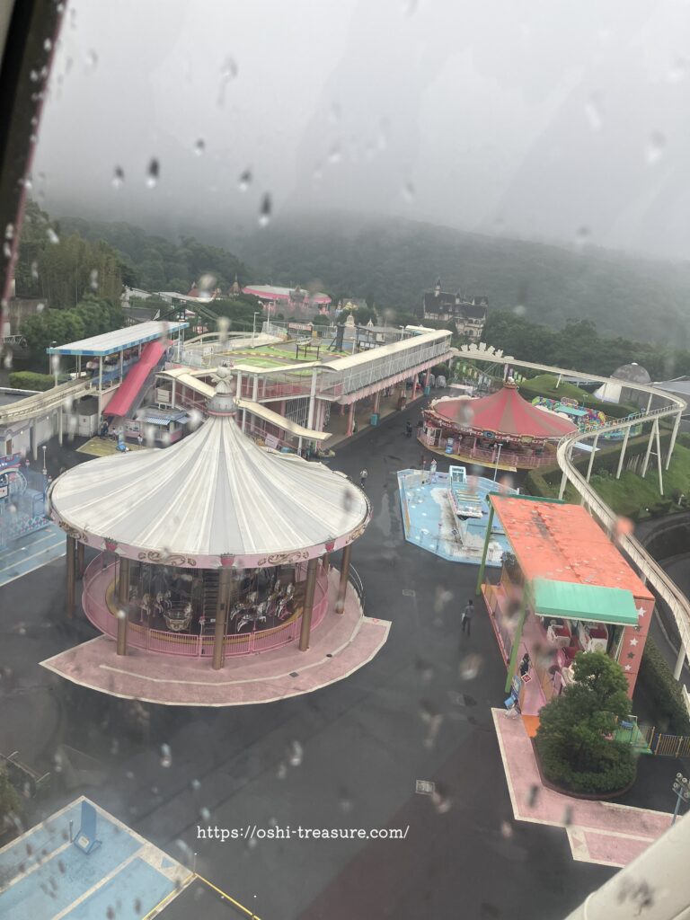 雨の日の観覧車からの眺め