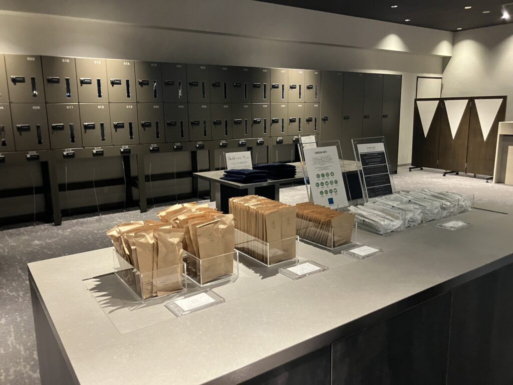 ロビーのアメニティコーナー